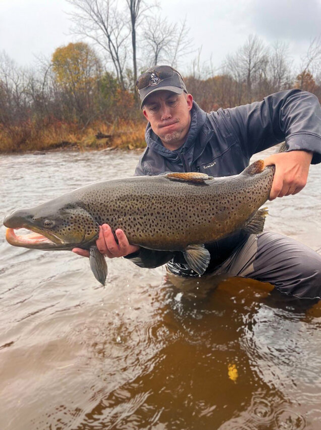 James Pryal caught this huge brown trout last fall.