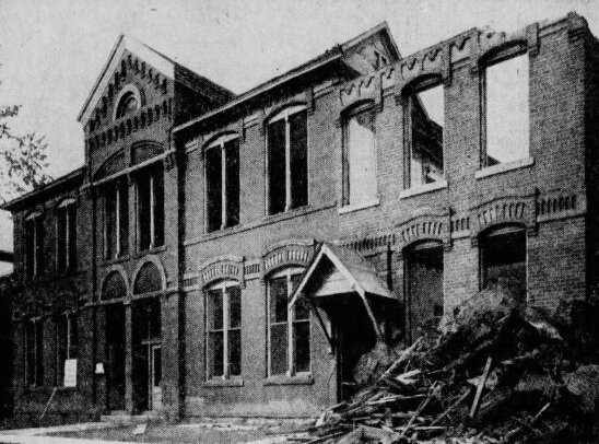 The Sale School was razed in September of 1957. The First Methodist Church then expanded their facilities on the site.