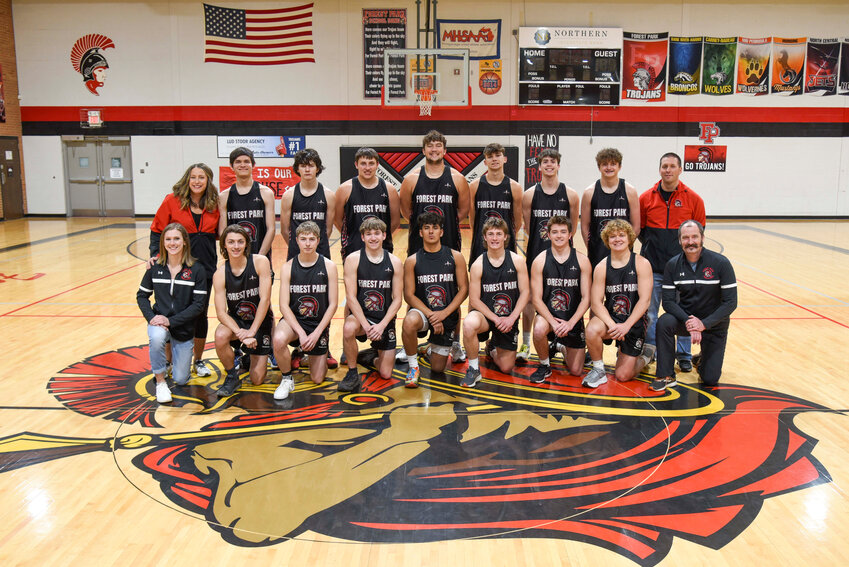 Pictured are, back row from left, Lindsey Anderson (Coach), Liam Johnson, Hayden Smith, Eli Brzoznowski, Kevin Giuliani, Vic Giuliani, Izaiah Tarter, Matthew Gasperich and Kurt Anderson (Coach). Front row, from left, Maria Peterson (Volunteer Coach), William Hoffman, James Smith, Michael Mainville, Gabriel Quevedo, Dietrich Rasner, Joseph Mainville, Brody Starr and DJ Rasner (Volunteer Coach).