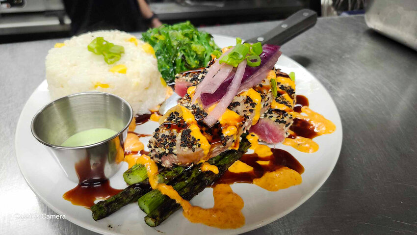 The Wildflower's Draft dish, a sashimi-grade elephant tuna steak.