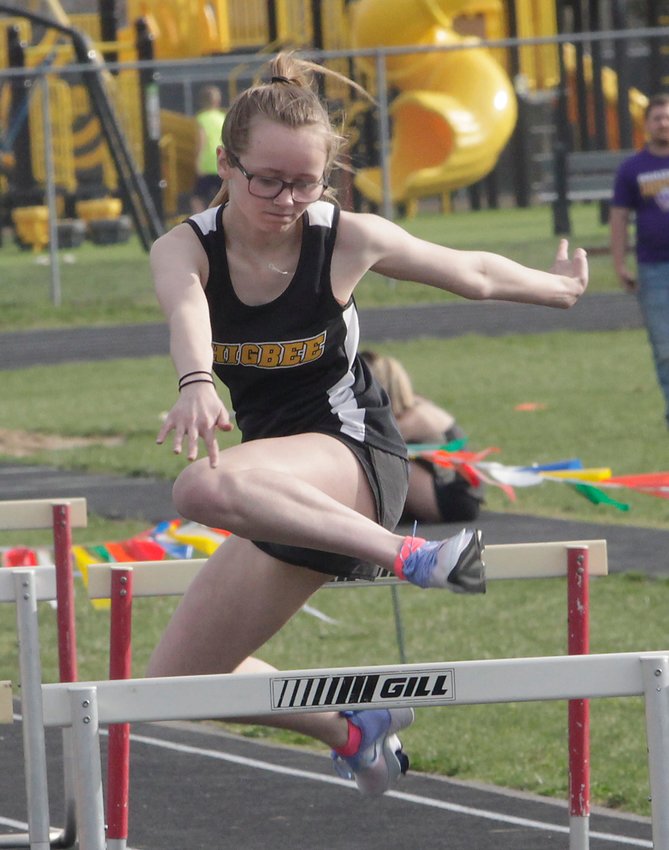 Higbee High School junior Madison Eames placed fifth in the girls 300m hurdles with a time of 1 minute, 4.39 seconds Wednesday at the Larry Littrell Relays held at Glasgow. Eames also finished eighth in the girls 100m hurdles (29.83).