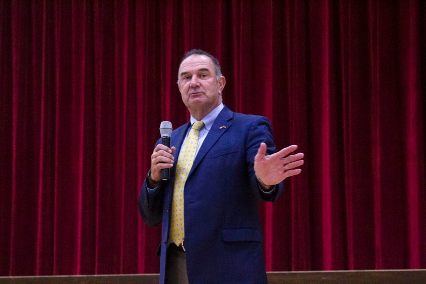 Lt. Gov. Mike Kehoe talks to those assembled at the Central Christian College on Nov. 10.