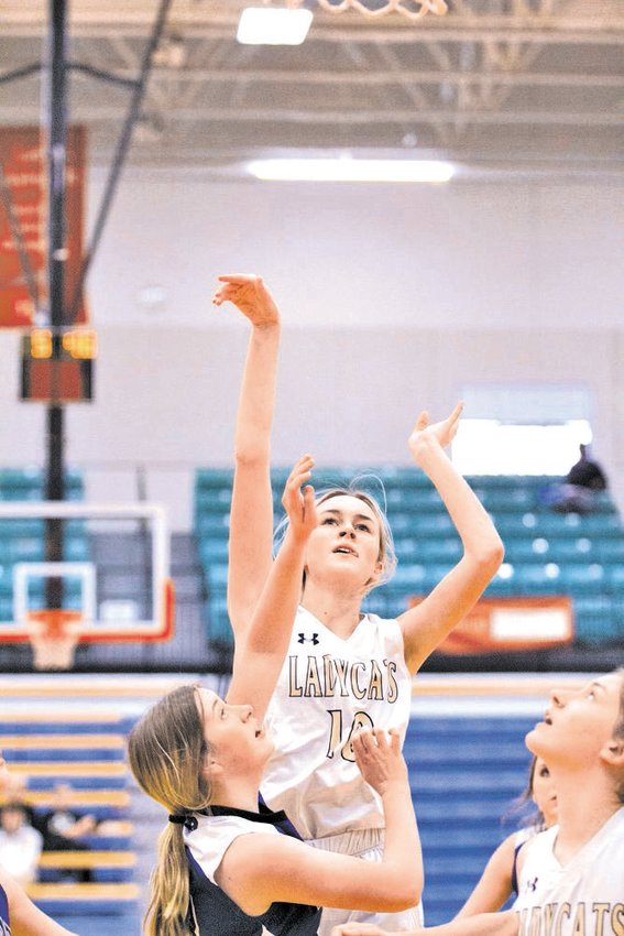 Freshman Macie Harman shoots the ball from the paint as Cairo scored a 53-22 victory over Paris.