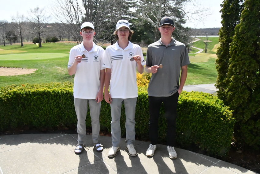 Westran High School golfers (from left) Austin Seiders, Logan Bain and Colin Brandow show off the medals they won from the Lewis &amp; Clark Conference meet last Thursday at Heritage Hills Golf Course.