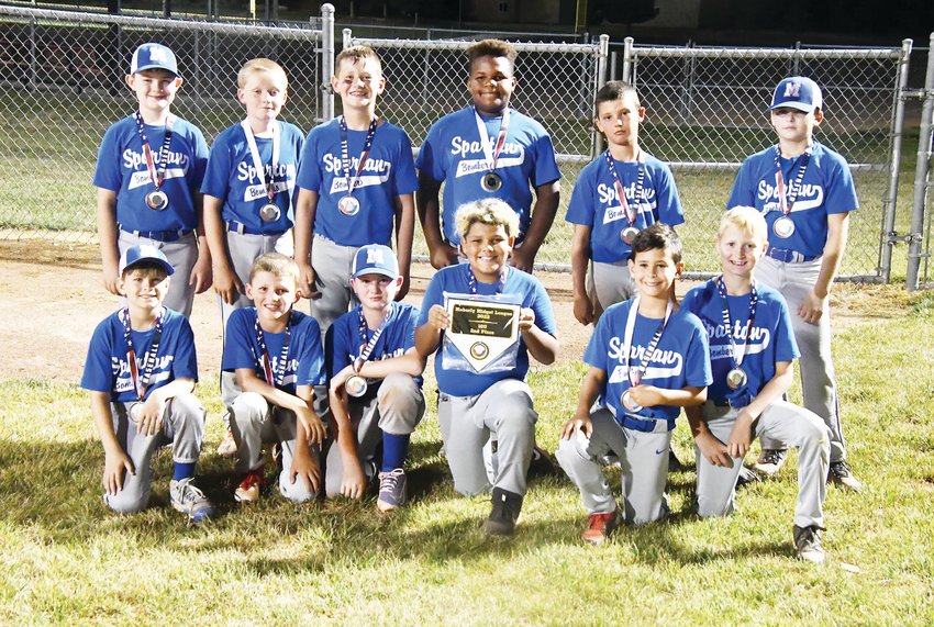 The Spartan Bombers finished the season with a 13-1 record, including a second-place finish in the postseason tournament. The squad finished with a run differential of plus-100, holding opponents to just 39 runs this season. Here&rsquo;s the team. Front row (from left), Kyran Lingo, Hudson McDowell, Gavin Grimsley, Omarius Taylor, Teyton Guthrie and Kane Klein. Back row, Connor Gibson, Owen Richardson, C.J. Hagedorn, Marquise Stoddard, Maddox McDowell and Hudson Fallaw.