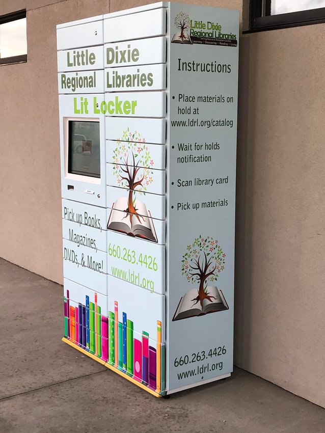 The Little Dixie Regional Library Lit Locker outside the Randolph County Health Department on Highway 24 gives busy patrons an easy pickup point outside of library hours.