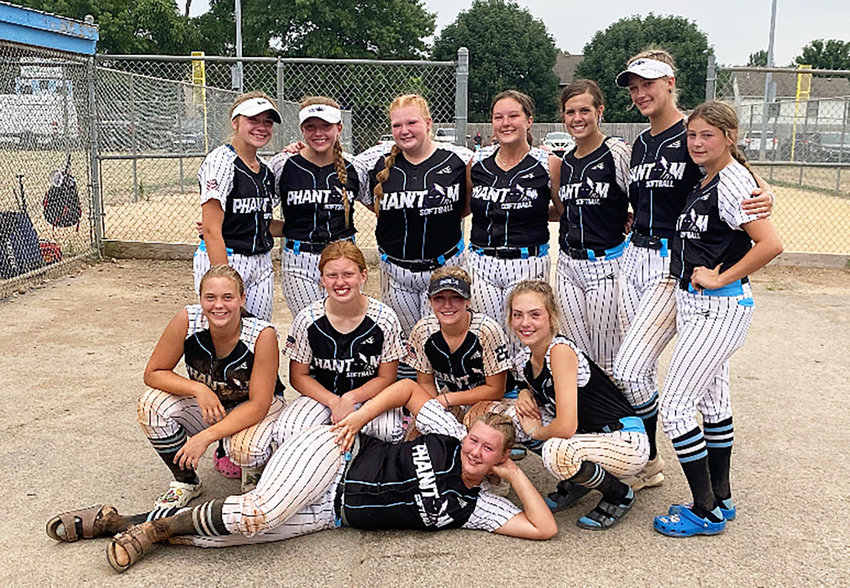 The Phantom travel softball team based in Moberly compiled a record of 29-20-2 over the course of the spring and summer. Here&rsquo;s the team. Front row, Taylor Martin. Second row (from left), Jordan Pasbrig, Katie Kottman, Macy White and Chloe O&rsquo;Donnell. Back row, Abbie Smothers, Lauren Shirk, Maddison Taylor, Jade Mickle, Kennedy Messer, Chloe Ferguson and Elizabeth Reisenauer. Madyson Klostermann also played for Phantom; but she isn&rsquo;t photographed.