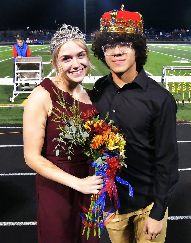 Seniors Abbie Smothers (left) and Eddy Perez were chosen as the Homecoming royalty for 2022.