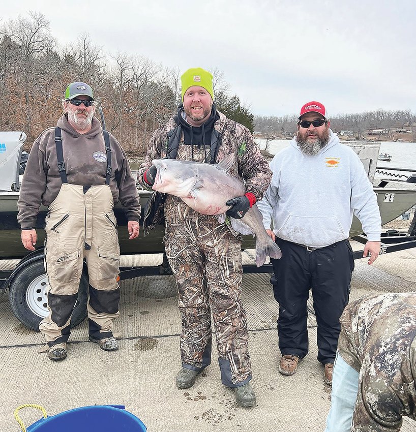 The trio of Mike Porter, Josh Hoskins and Kris Summers reeled in the big fish of the day weighing 43.1 pounds as the Central Missouri Catfish Tournaments circuit opened the season in Stover on Saturday, Feb. 18.