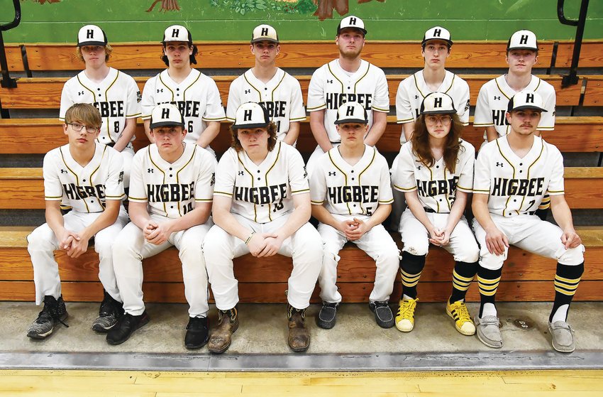 The Higbee High School baseball team gathered for a photo on Wednesday, March 29. Here&rsquo;s the team. Front row (from left), J.D. Umstattd, Landon Tuggle, James Danks, Robert Smith, Micah Kirby and Chevy Grimsley. Back row, Chad Crawford, Anthony White, Derek Rockett, Colby Mitchell, Jaxon Hudson and Will Spilman. Landon Tuggle is not photographed.