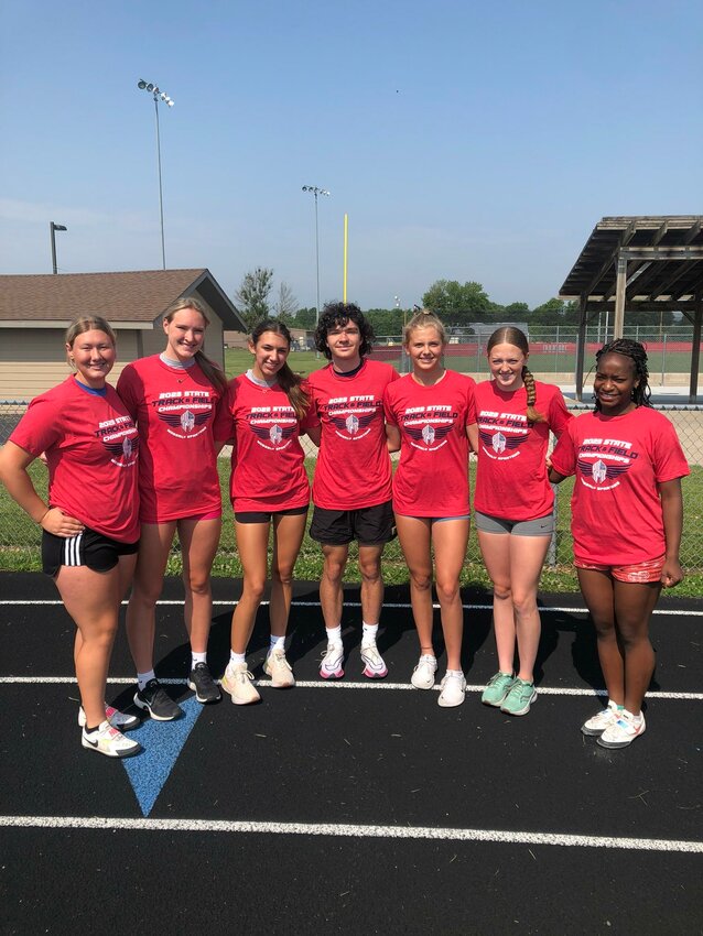 Here are the 2023 Moberly High School state qualifiers, Taylor Martin, Asa Fanning, Olivia Dunwoody, Brett Gelina, Bryleigh Knox, Zoey Hannam and Kendereona Robinson.