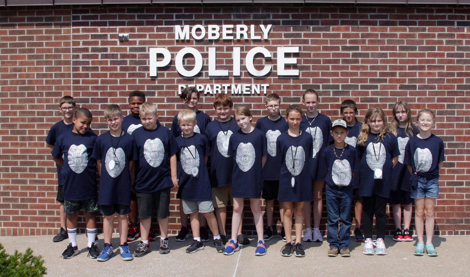 These 17 children ranging in age from 8-12 year olds participated in Moberly's 2021 Jr. Police Academy held July 26-30.
