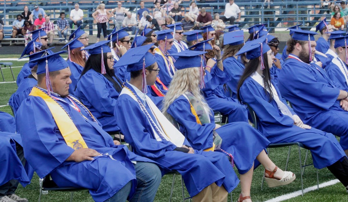 A scene from the Moberly H.S. 53rd Commencement for the Class of 2021 held May 23 at Dr. Larry K. Noel Spartan Stadium.