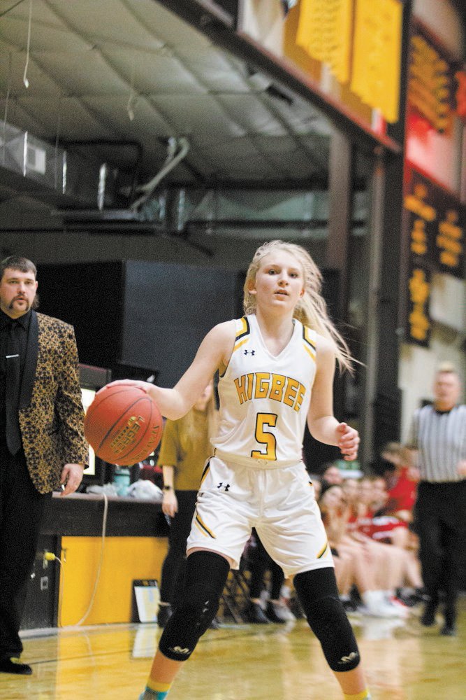 Marilynn Ritter looks to make a move with the basketball.