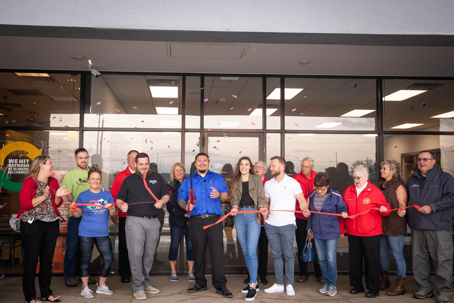The Moberly Area Chamber of Commerce conducts an official ribbon-cutting for the TCC Verizon store in Moberly last week.