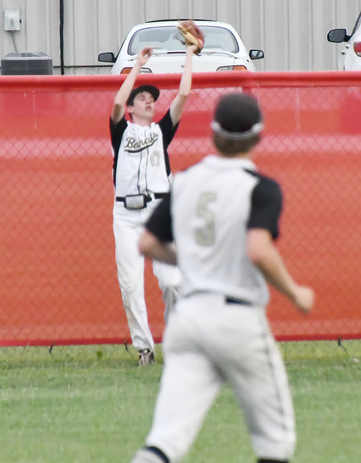 Cairo outfielder Dalton Taylor makes a crucial catch during the top of the seventh inning en route to the Bearcats' 7-6 victory over Northwest at General Omar Bradley Field on Wednesday, May 25.