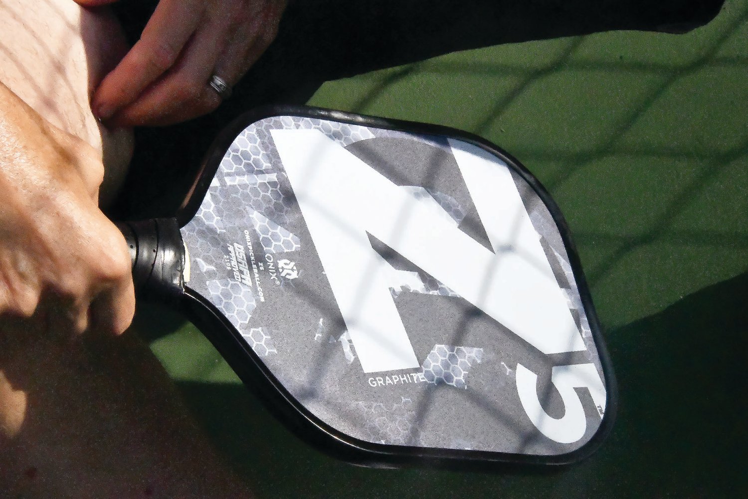 Here’s an example of a pickleball paddle. This one is an Onix graphite composite Z5 model.