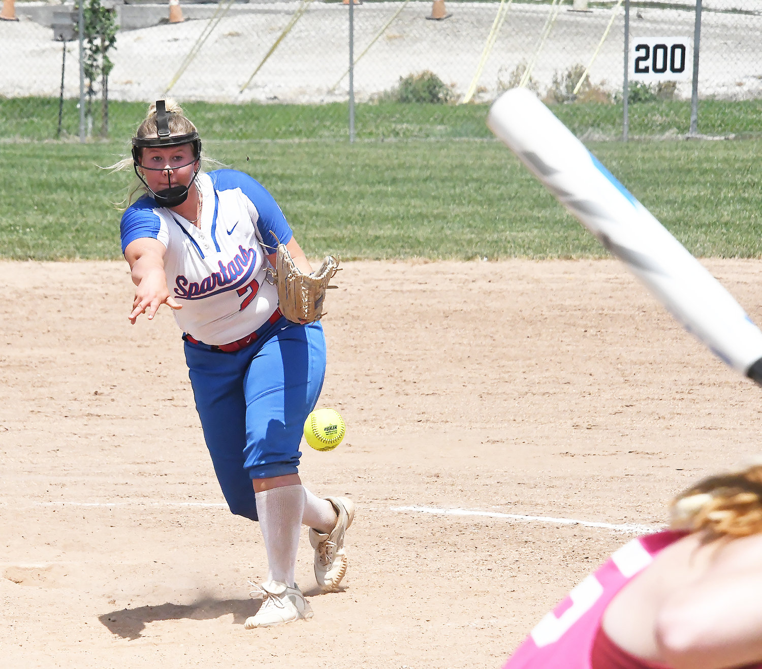 Moberly's Taylor Martin deals during the second inning of a scrimmage between the Spartans and Cairo.