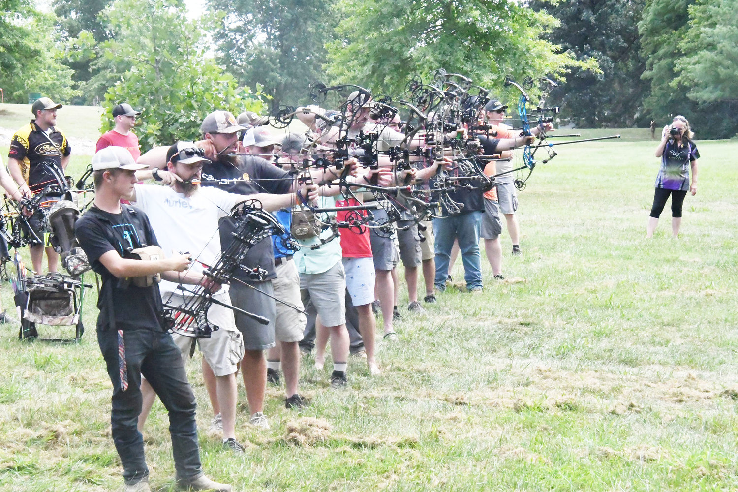 Archers, the line is hot. There were nearly 30 contestants in the Badlands Iron Buck shooting competition.