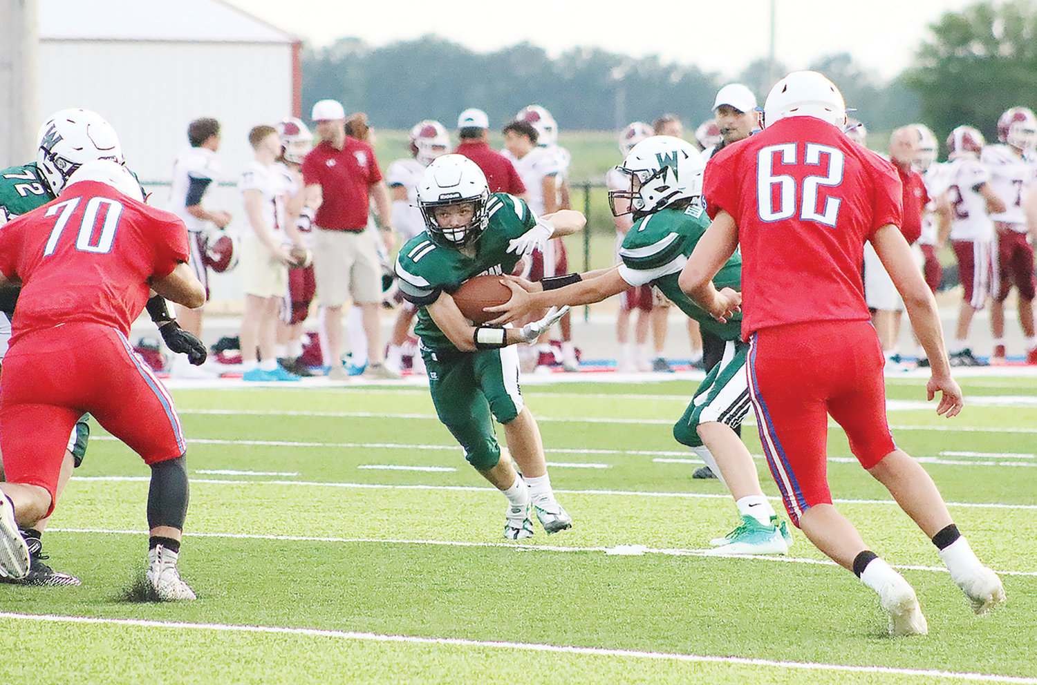 Westran's Jack Harlan looks for room to run against South Shelby during last Friday's jamboree at Shelbina.