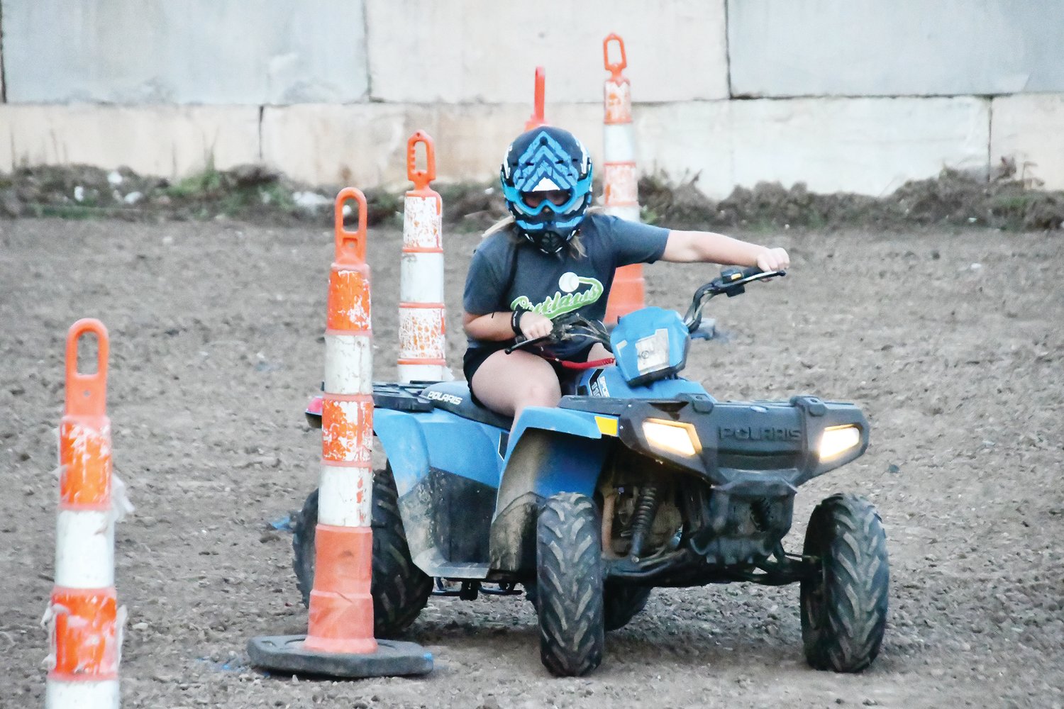 Girls were encouraged to participate in the ATV rodeo, and here Higbee's Lexi Dougherty gives it a go with a great finishing time.