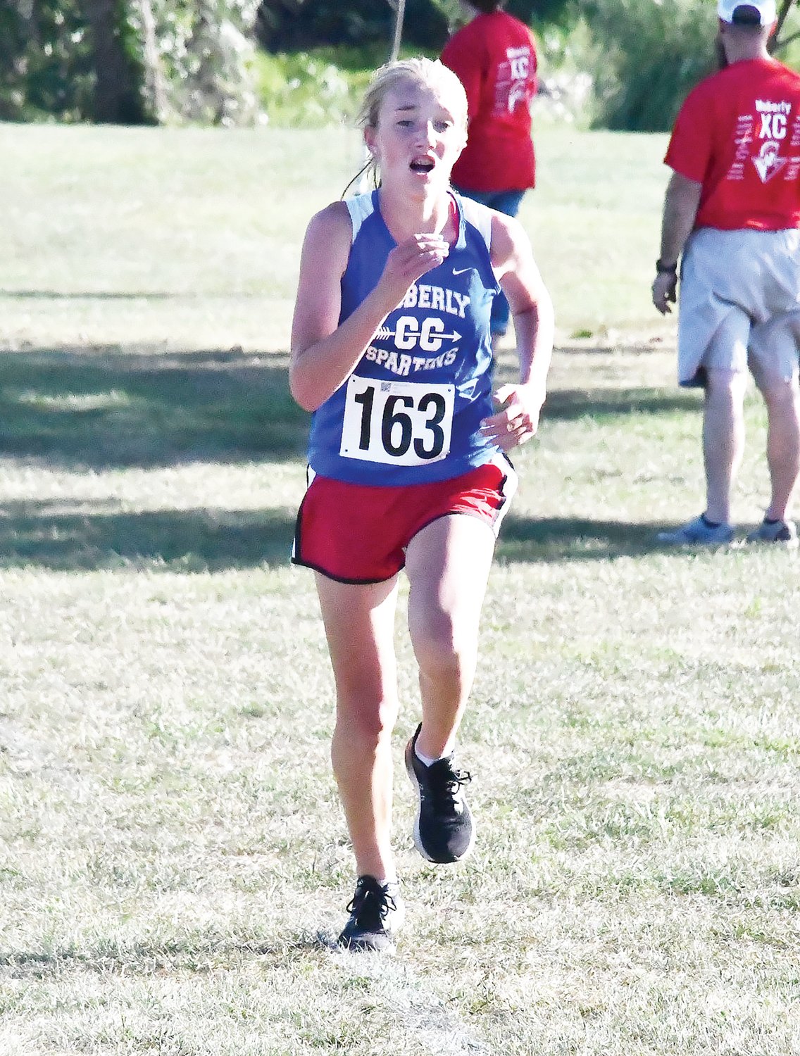 Moberly freshman cross country runner Emily O’Loughlin had a sparkling debut on Tuesday, Aug. 30, taking 12th overall in the informal Salisbury 3500 run at Salisbury Municipal Golf Course.