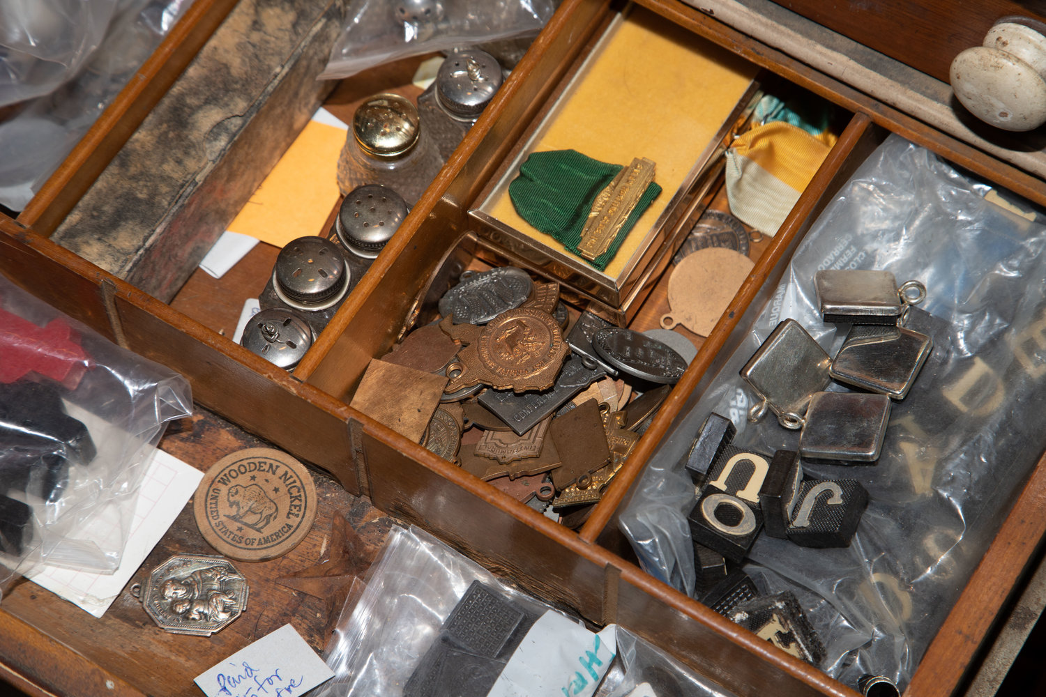 A drawer full of "smalls" wait for Anne Jansen's creative mind to turn them into jewelry.