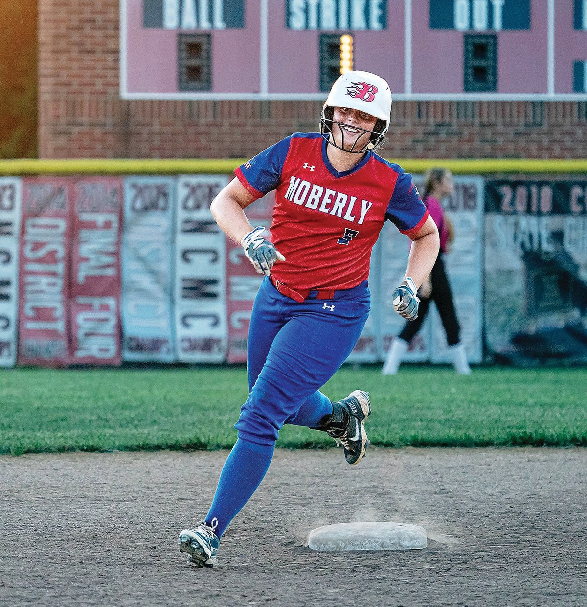 Jordan Pasbrig rounds the bases during the fourth inning after smacking her second home run of the game versus Mexico at Gallop Field.