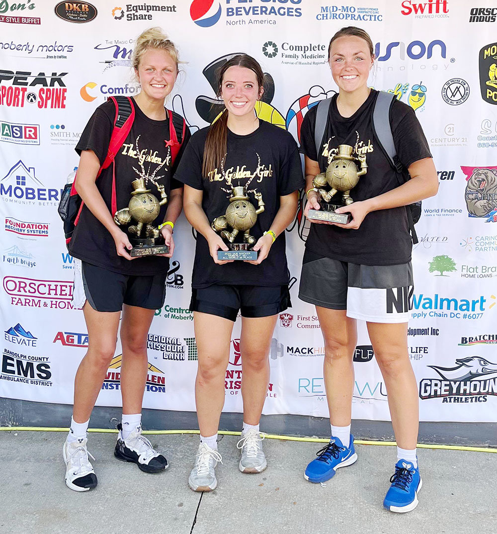 The Golden Girls won the ladies championship. From left, Sydney Flood, Mary Billington and Shannon Mitchell. This marked the second straight year the Golden Girls won the women’s division.