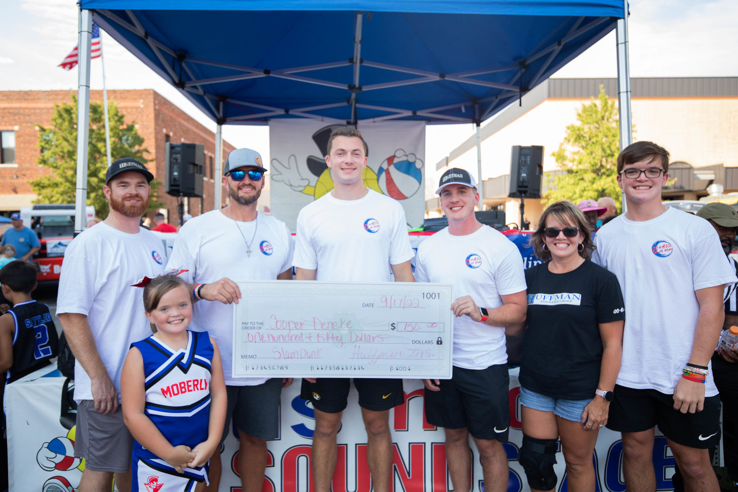 Cooper Deneke placed second in Saturday's slam dunk contest during the Gus Macker Tournament. Deneke was a former scholastic standout at Columbia's Rock Bridge High School.