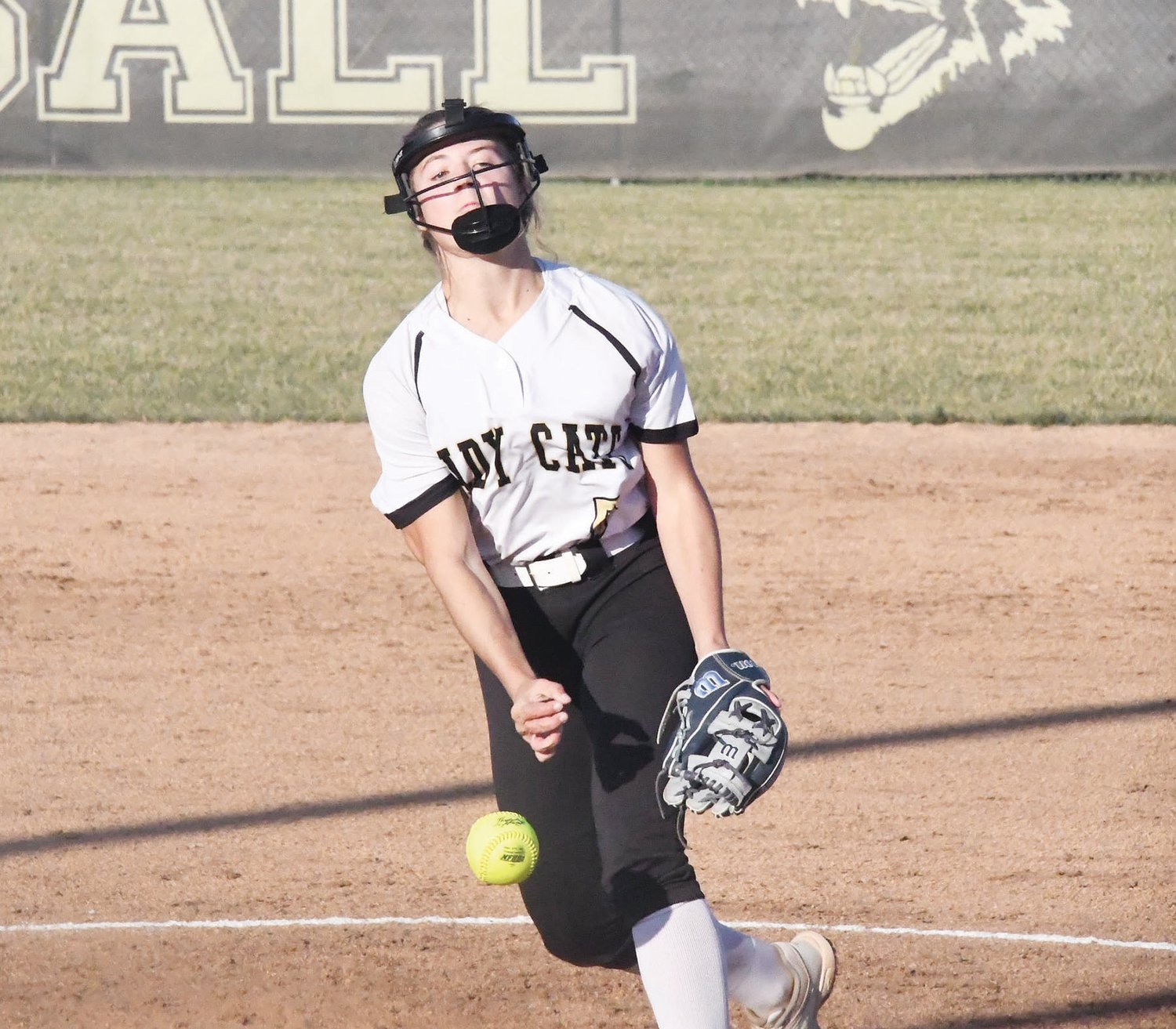 Cairo pitcher Olivia Cross deals toward home as the Bearcats played Moberly on Tuesday.