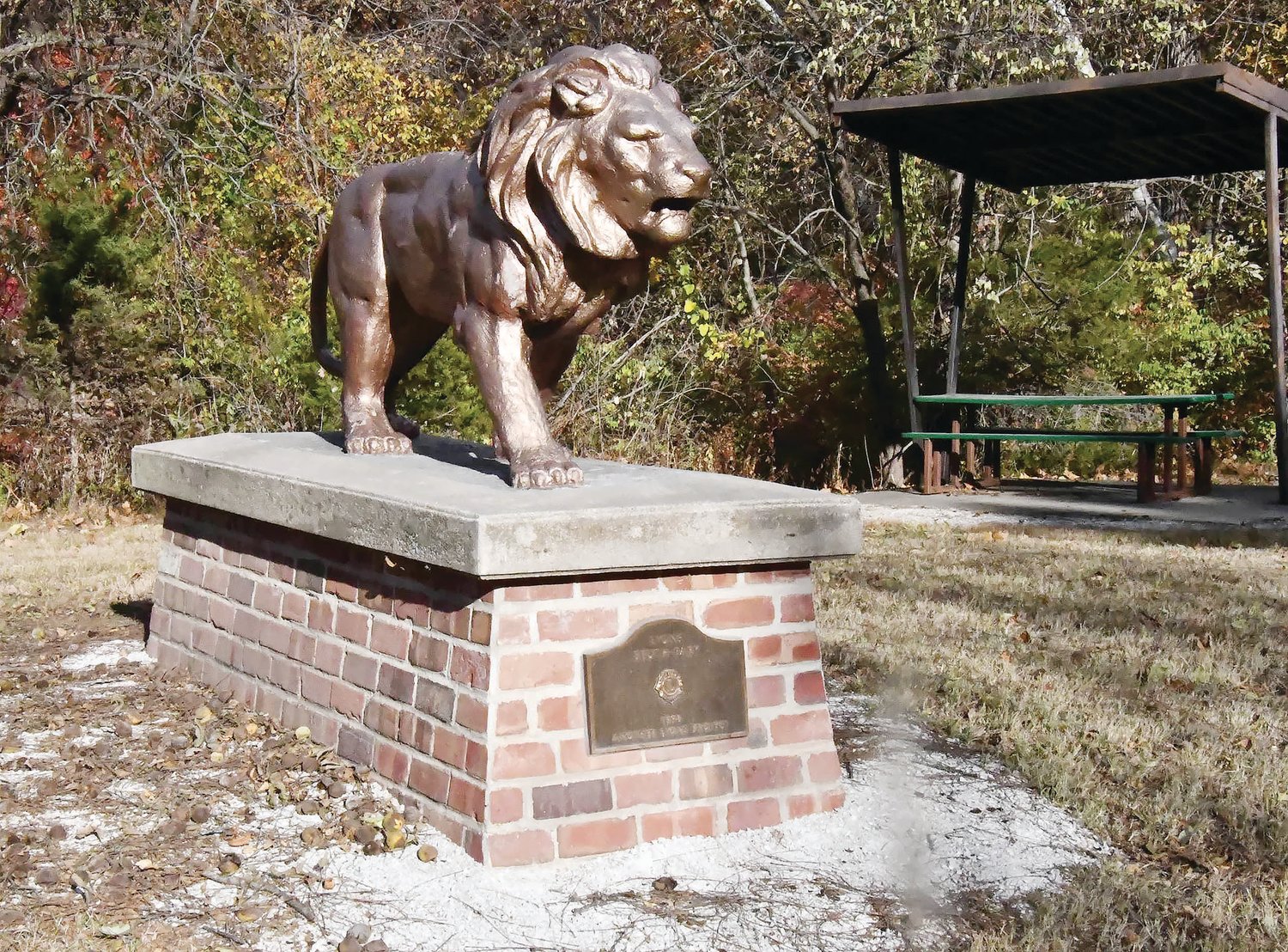 This lions' statue was built at Beuth Lake Park in the late-1990s.