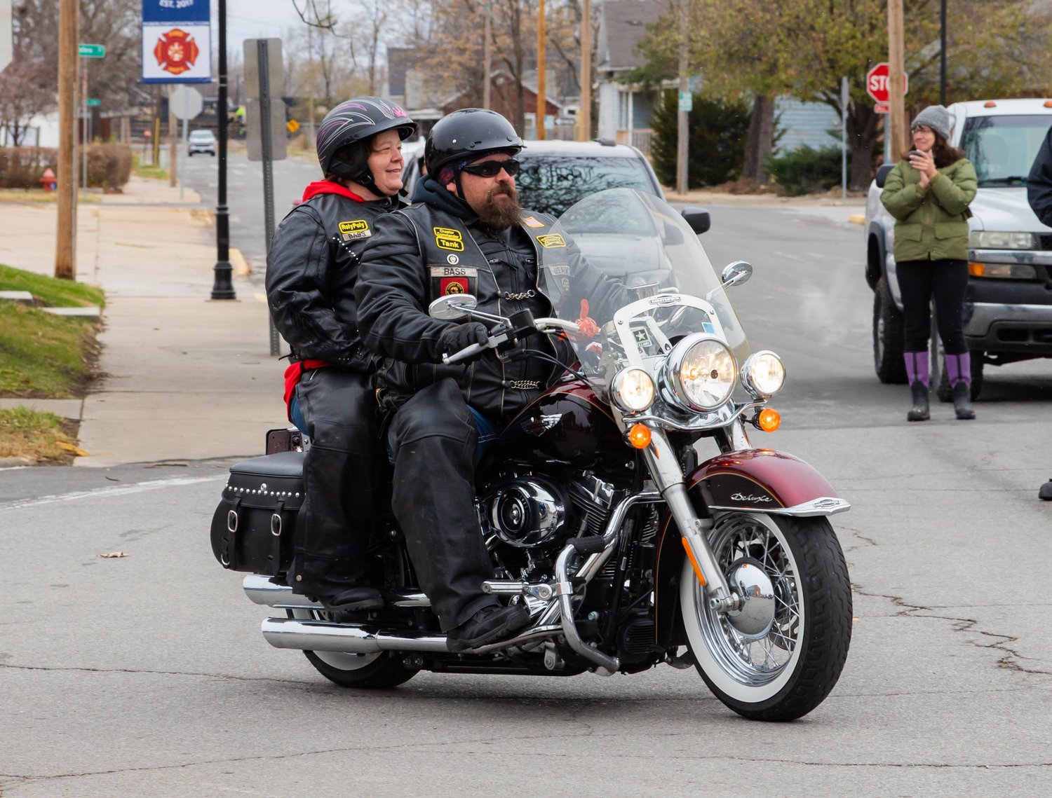 Tank Bass, commander of Combat Veterans Motorcycle Association 47, rides in Moberly’s Veterans Day parade. The Combat Veterans club is always looking for new members–veterans who have seen combat and ride motorcycles.