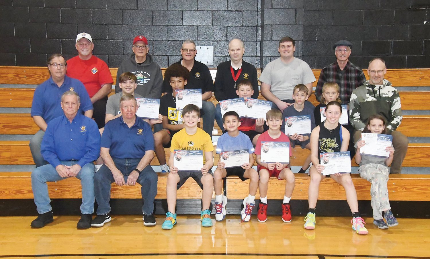 The Moberly Knights of Columbus Council No. 995 conducted a youth free-throw shooting competition on Sunday, Jan. 22 at St. Pius X School. Several local boys and girls participated in the event. The winners have advanced to the district competition set for Sunday, Feb. 5, at Father Tolton Regional Catholic in Columbia.