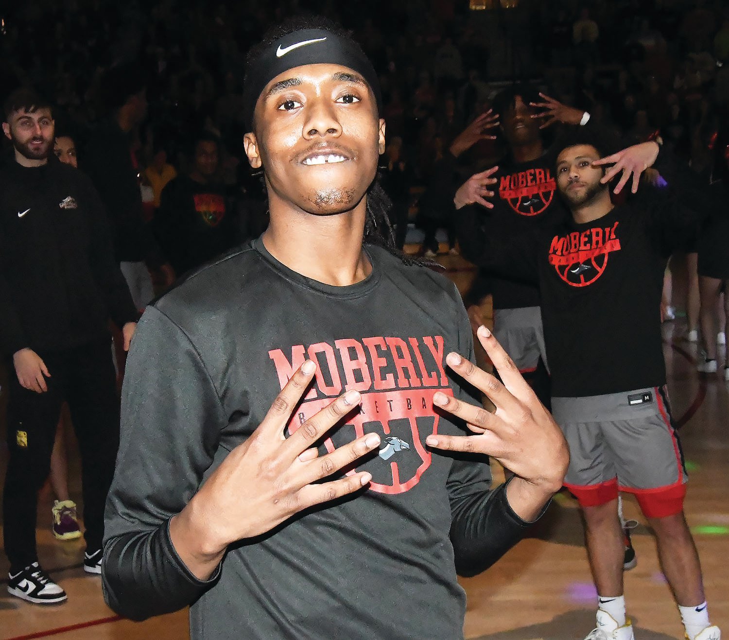 Tedrick Washington, Jr. poses during player introductions. Washington, a Blytheville Chickasaw, scored 19 points.