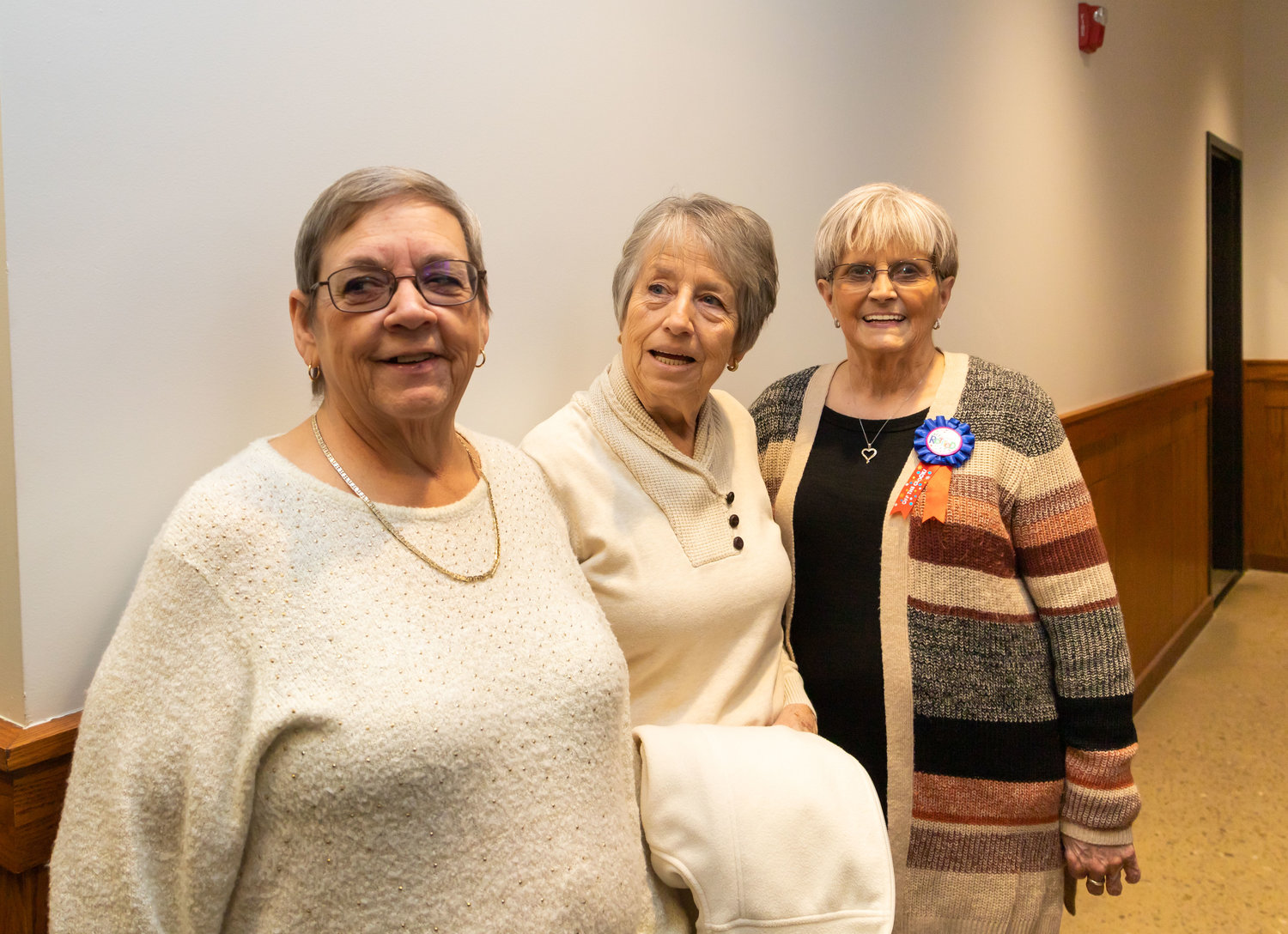 Becky Brown, Neta Crutchfield and Shiela Miller attend a retirement party for Miller last month. Brown and Crutchfield worked with the former county collector for many years before their retirement.