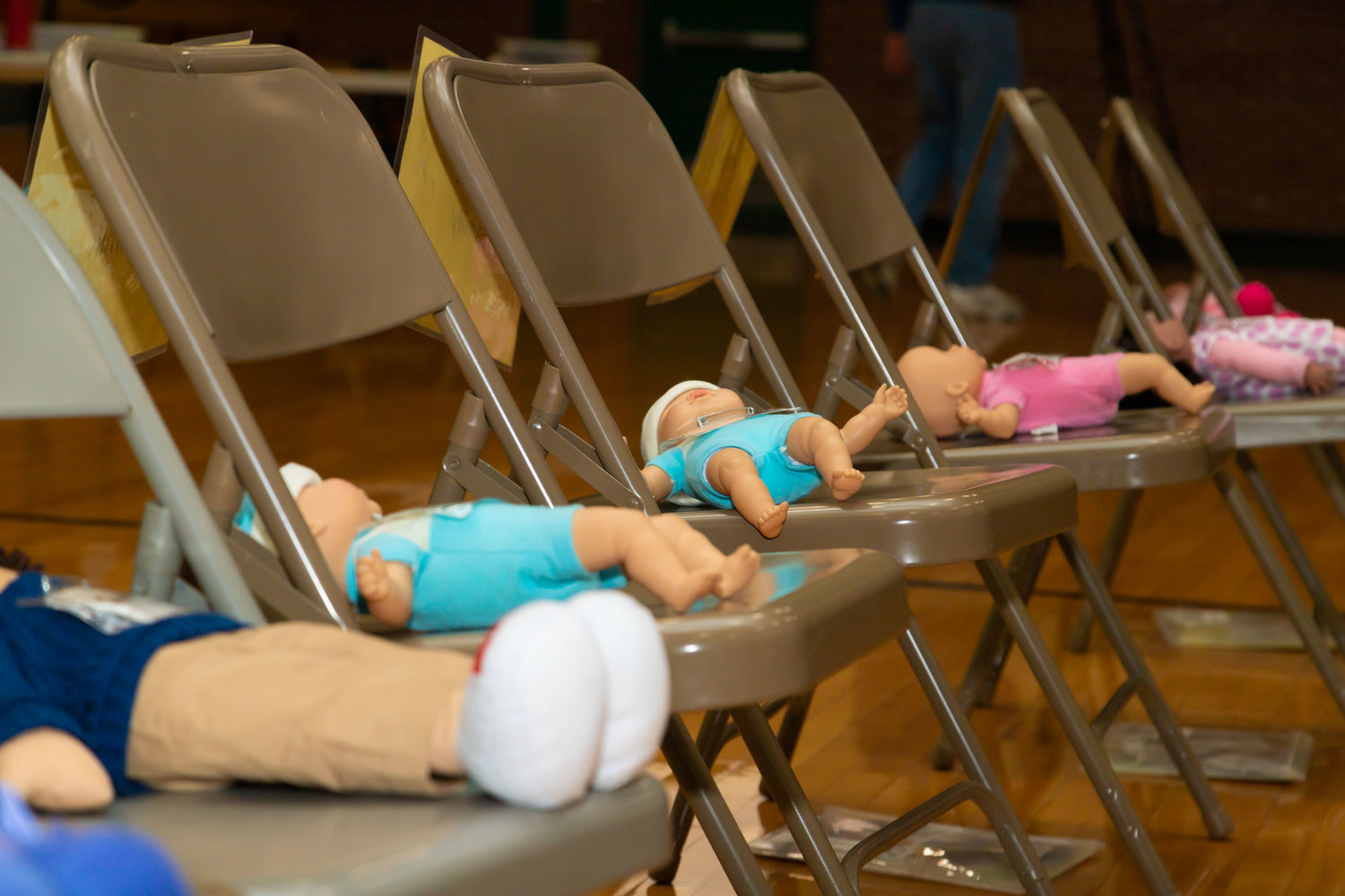 Dolls await their new parents in a simulation presented by North East Community Action Corporation.