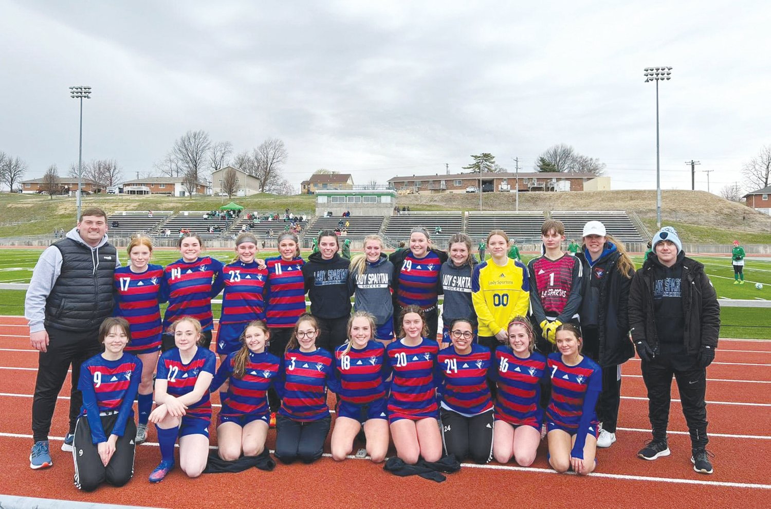 The Moberly High School girls soccer team participated at a four-team jamboree on Saturday, March 11, at Blair Oaks in Wardsville.