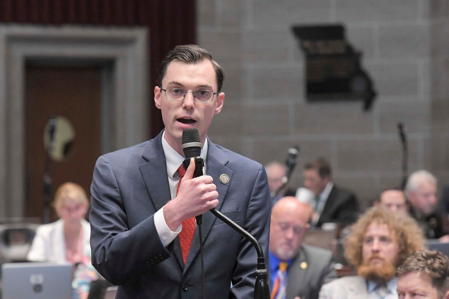 State Rep. Dirk Deaton, R-Noel, speaks on the Missouri House floor in May 2022