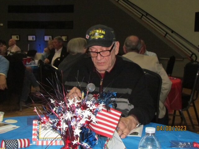 A veteran attends the annal Vietnam Veterans Commemoration Dinner.