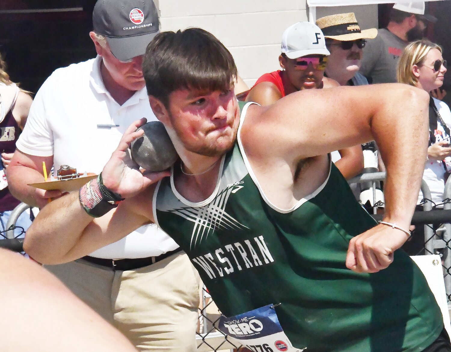 Westran's Langden Kitchen placed third in the Class 2 boys' shot put, capping his storied scholastic career in style.