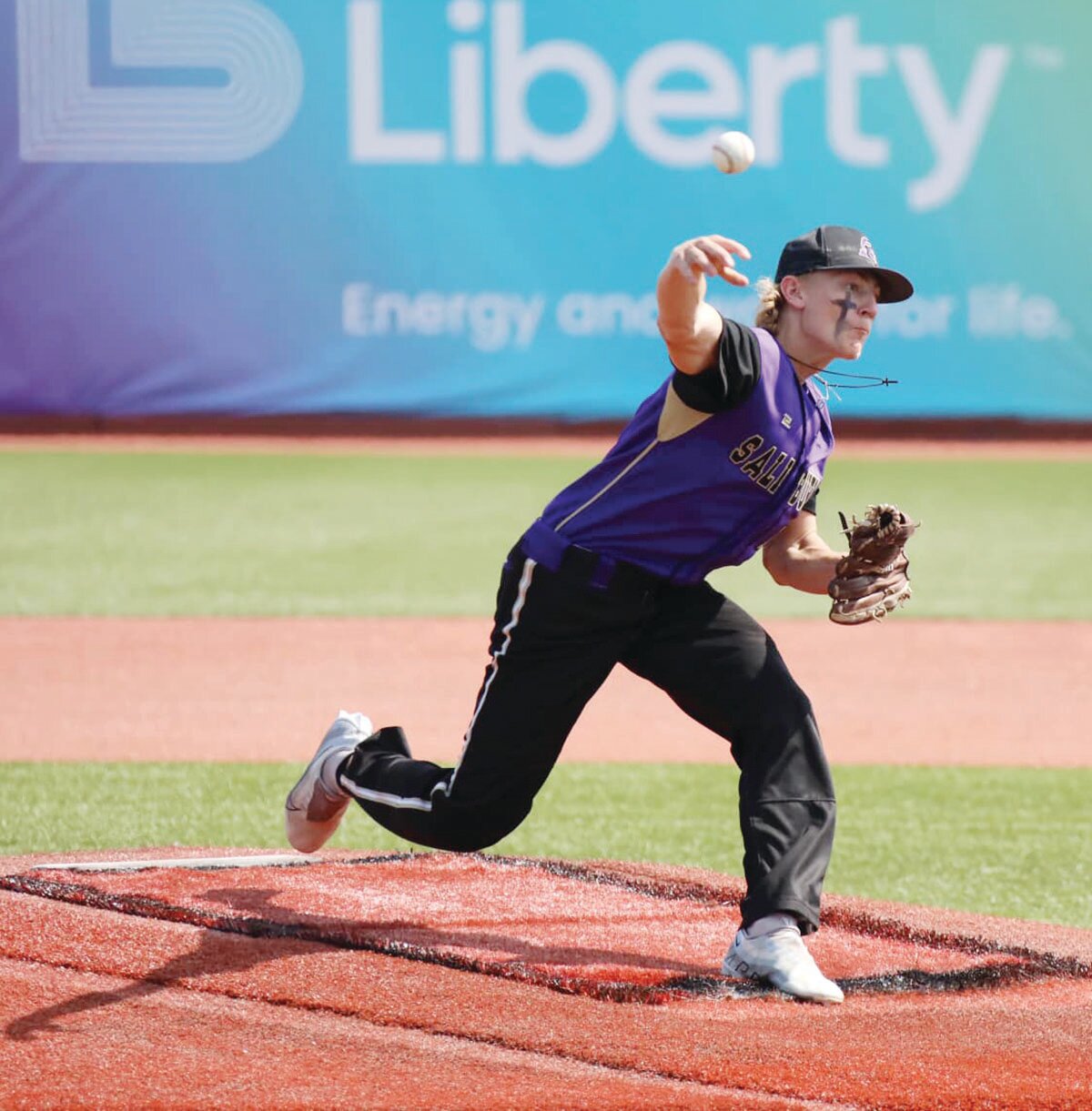 Salisbury pitcher Eli Wekenborg deals toward home plate during the Class 2 state semifinals versus Chaffee on Monday, May 29, at Sky Bacon Stadium in Ozark. The Panthers defeated the Red Devils, 11-5.
