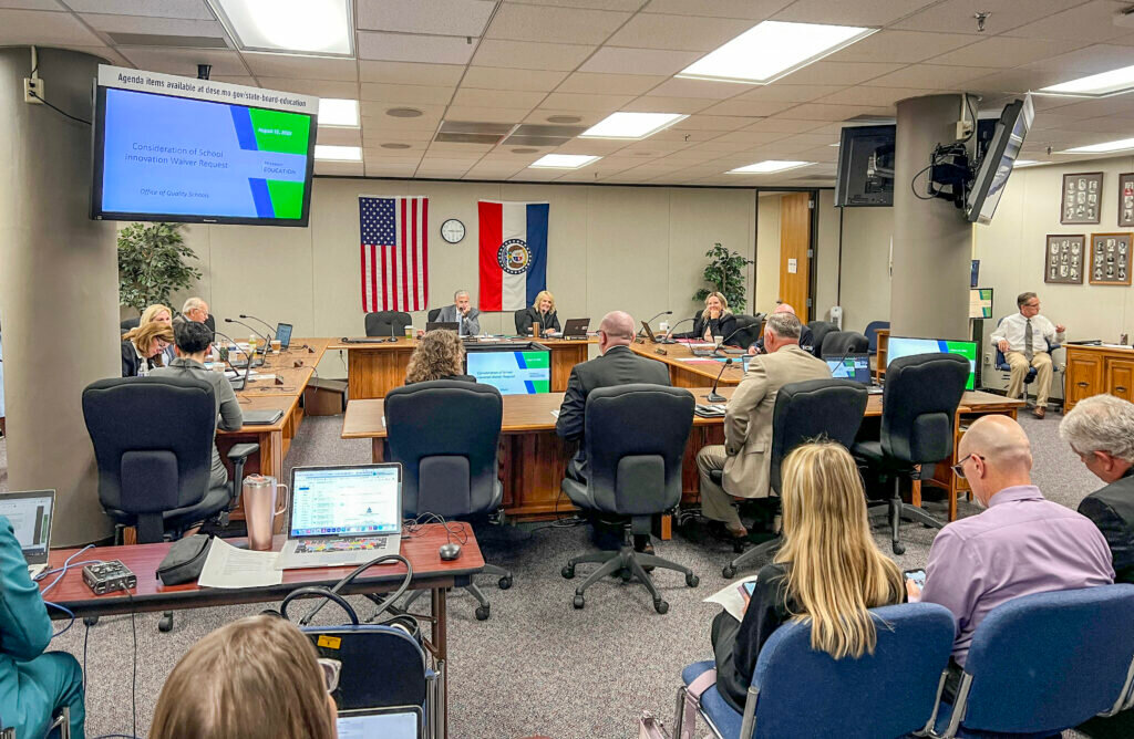 The Missouri State Board of Education approves the Success Ready Students Network's request for an innovation waiver Tuesday (Annelise Hanshaw/Missouri Independent).