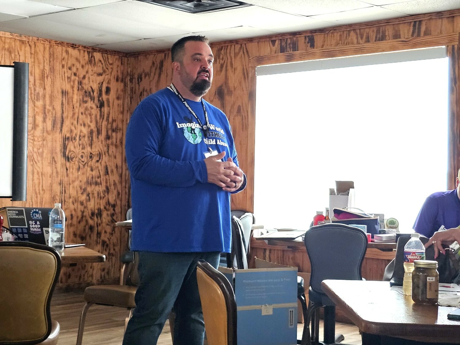TCCJ Director Austin Lewter gives a session entitled “Social Media Success” last month at North and East Press Association Convention in Fairfield, Texas.