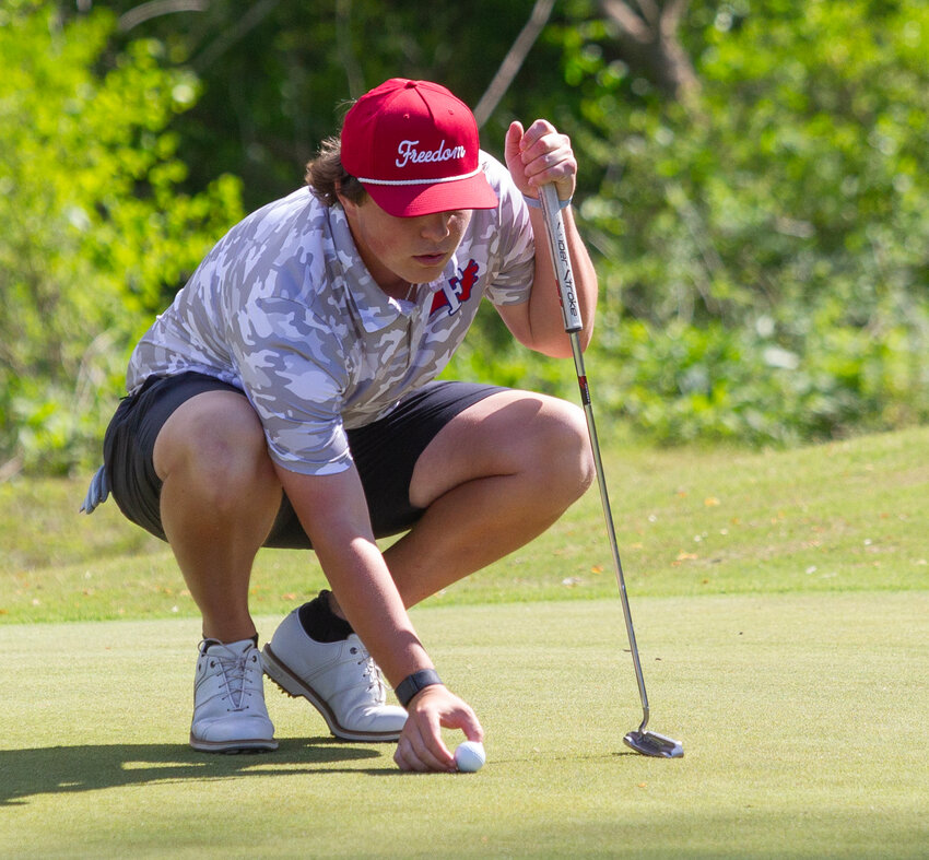 Freedom senior golfer Alex Bock shot rounds of 66 or lower three times at three different courses in a five-day span last week. Bock is now a four-time Northwestern 3A/4A Conference individual champion, having led his Patriots to the team title each season as well.