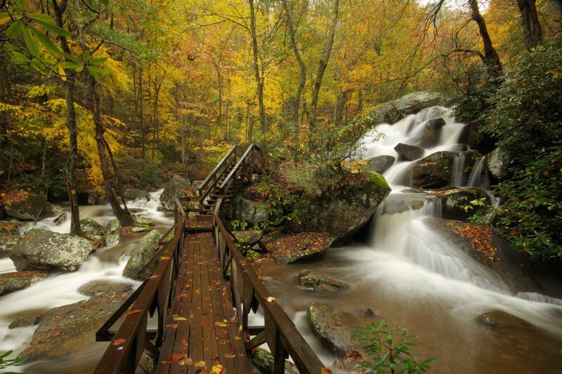 The trail leading to High Shoals Falls is one of the highlights of South Mountains State Park.