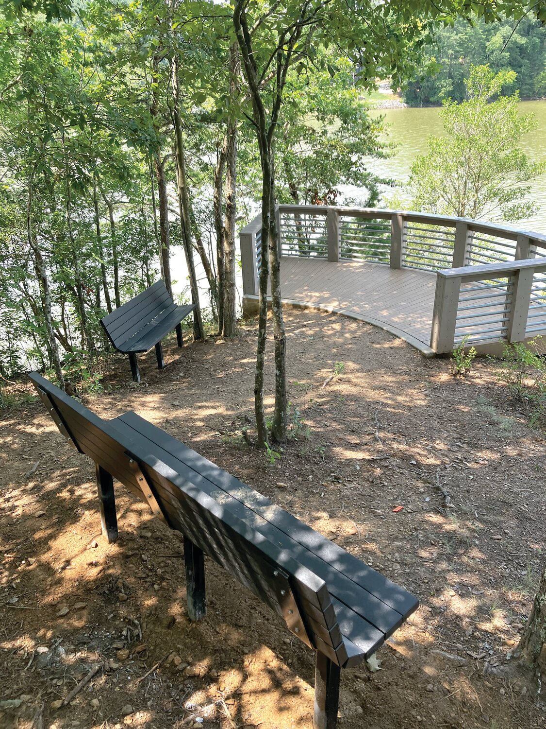 Thanks to the Friends of the Valdese Rec, two large benches have been placed just above the observation point deck at Meditation Point in Valdese Lakeside Park.