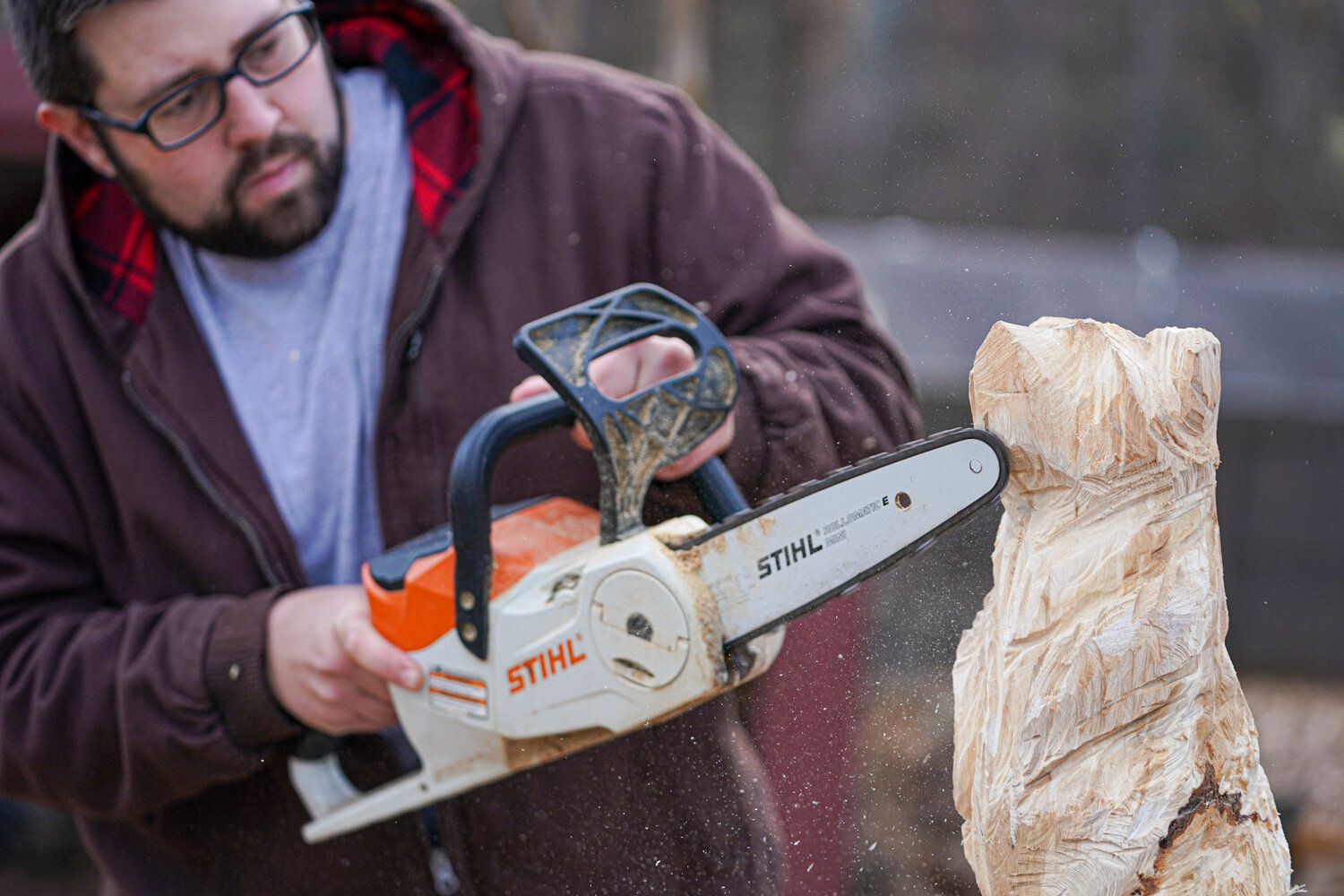 Felled trees become works of art in the hands of Burke County chainsaw ...