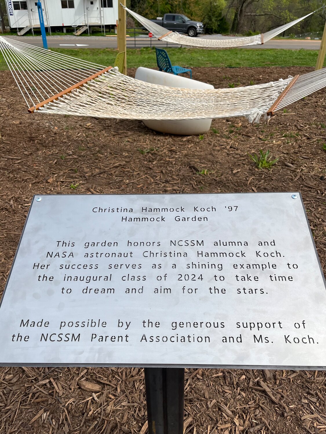 Astronaut Christina Koch gifts stargazing Hammock Garden to NCSSM's ...