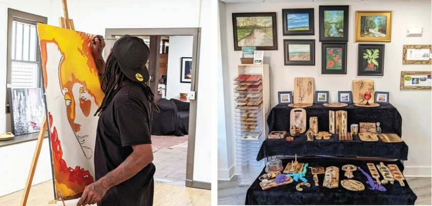 Gilpin alive with art Above: Visiting artist Ricky C. Powell paints live at the Gilpin County Arts Association during the Studio Tour on September 22. Top, right: Litwood and Artisans displays uniquely made wood in a plethora of creations. PHOTOS BY MINDY LEARY